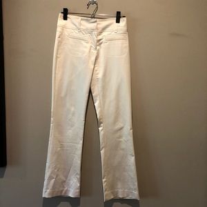 Caché satin sheen dress white dress pants